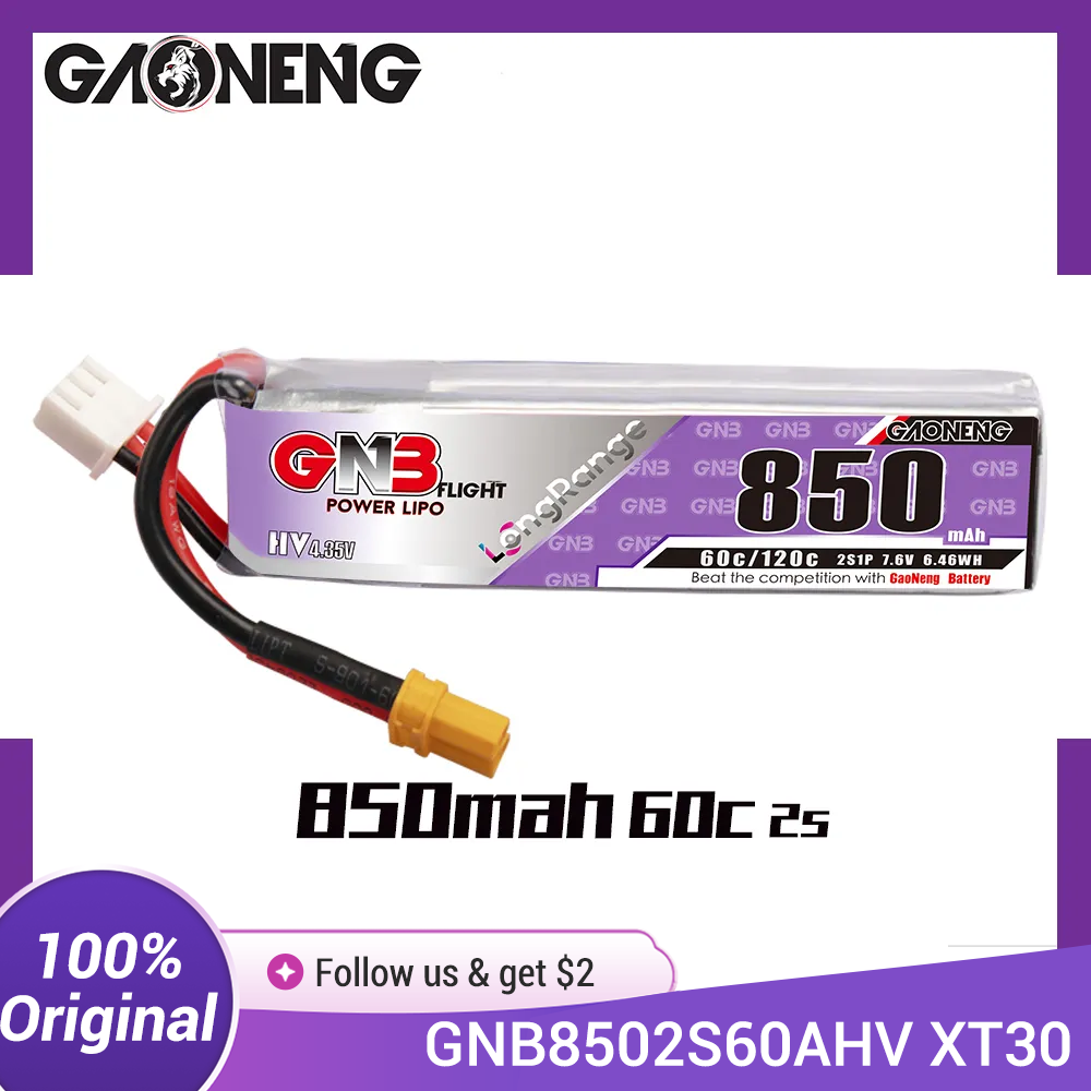 Drone Battery Li-Ion - GAONENG GNB LiPo Battery 850mAh 2S