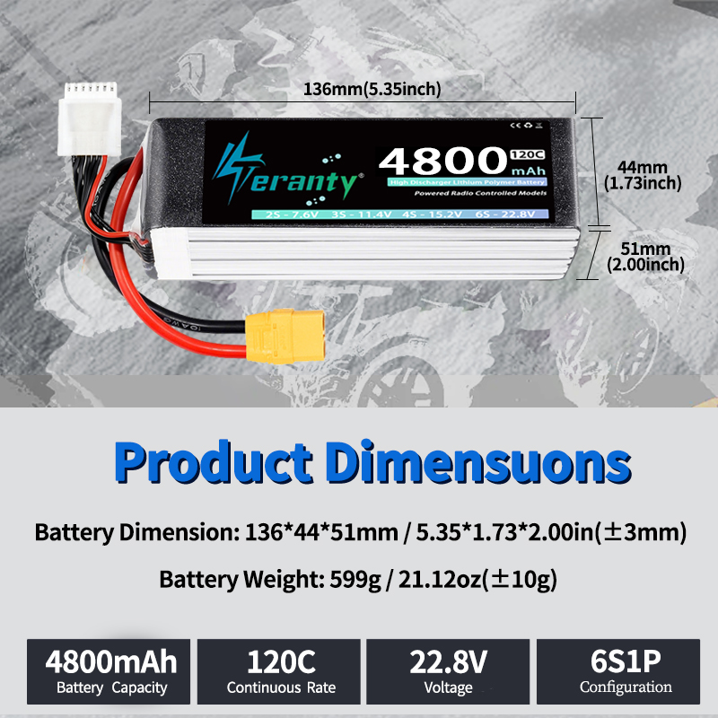 TERANTY 6S 4800mAh Lipo Batter - Drone Battery Lipo review and price